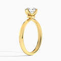 Round Freesia Lab Grown Diamond Engagement Ring In 14K Yellow Gold, Angle View