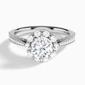 Round Luxe Daphne Lab Grown Diamond Engagement Ring In Platinum - Lucenjuri
