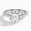 Cushion Luxe Daphne Lab Grown Diamond Engagement Ring In 14K White Gold - Lucenjuri