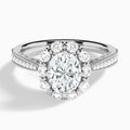 Oval Luxe Daphne Lab Grown Diamond Engagement Ring In 14K White Gold - Lucenjuri