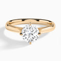 Round Hidden Halo Lab Grown Diamond Engagement Ring In 14K Rose Gold - Lucenjuri