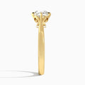 Round Hidden Halo Lab Grown Diamond Engagement Ring In 14K Yellow Gold, Side View