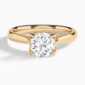 Round Petite Romeo Solitaire Lab Diamond Engagement Ring In 14K Rose Gold - Lucenjuri