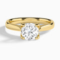 Round Petite Romeo Solitaire Lab Diamond Engagement Ring In 18K Yellow Gold - Lucenjuri
