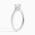 Cushion Ariel Lab Grown Diamond Engagement Ring In 18K White Gold, Angle View