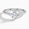 Princess Ariel Lab Grown Diamond Engagement Ring In 18K White Gold - Lucenjuri