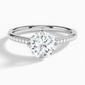 Round Ariel Lab Grown Diamond Engagement Ring In 18K White Gold - Lucenjuri