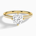 Round Ariel Lab Grown Diamond Engagement Ring In 18K Yellow Gold - Lucenjuri