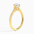 Round Ariel Lab Grown Diamond Engagement Ring In 14K Yellow Gold, Angle View