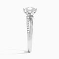 Oval Accents Lab Grown Diamond Engagement Ring In 14K White Gold, Side View