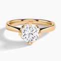 Round Charlotte Lab Grown Diamond Engagement Ring In 14K Rose Gold - Lucenjuri