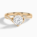 Round Norah Lab Grown Diamond Engagement Ring In 14K Rose Gold - Lucenjuri