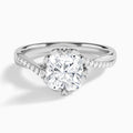 Cushion Norah Lab Grown Diamond Engagement Ring In 18K White Gold - Lucenjuri
