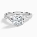 Princess Norah Lab Grown Diamond Engagement Ring In 18K White Gold - Lucenjuri