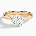 Round Six-Prong Lab Diamond Engagement Ring In 14K Rose Gold - Lucenjuri