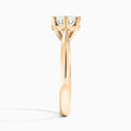 Round Six-Prong Lab Diamond Engagement Ring In 14K Rose Gold, Side View