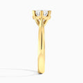 Round Six-Prong Lab Diamond Engagement Ring In 18K Yellow Gold, Side View