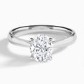 Oval Knife Edge Lab Grown Diamond Engagement Ring In Platinum - Lucenjuri
