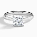 Princess Knife Edge Lab Grown Diamond Engagement Ring In Platinum - Lucenjuri