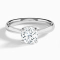 Round Knife Edge Lab Grown Diamond Engagement Ring In Platinum - Lucenjuri