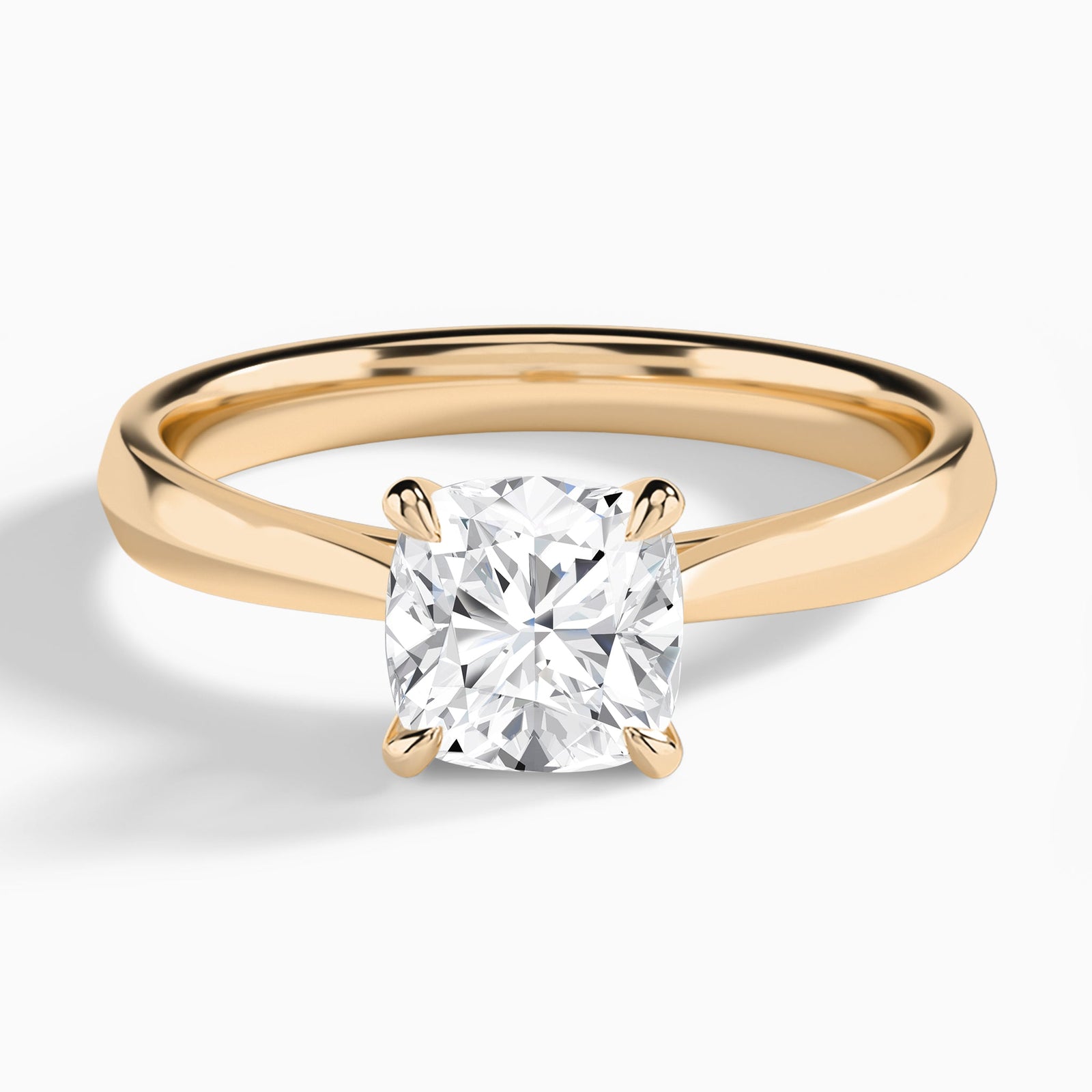 Cushion Knife Edge Lab Diamond Engagement Ring In 14K Rose Gold - Lucenjuri