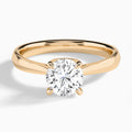 Round Knife Edge Lab Diamond Engagement Ring In 14K Rose Gold - Lucenjuri