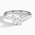 Cushion Knife Edge Lab Diamond Engagement Ring In 14K White Gold - Lucenjuri