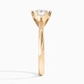 Round Faceted Six-Prong Lab Diamond Engagement Ring In 14K Rose Gold, Side View