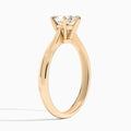 Oval Knife Edge Six-Prong Lab Diamond Engagement Ring In 14K Rose Gold, Angle View