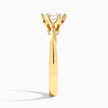 Round Mystique Halo Six-Prong Lab Diamond Engagement Ring In 14K Yellow Gold, Side View