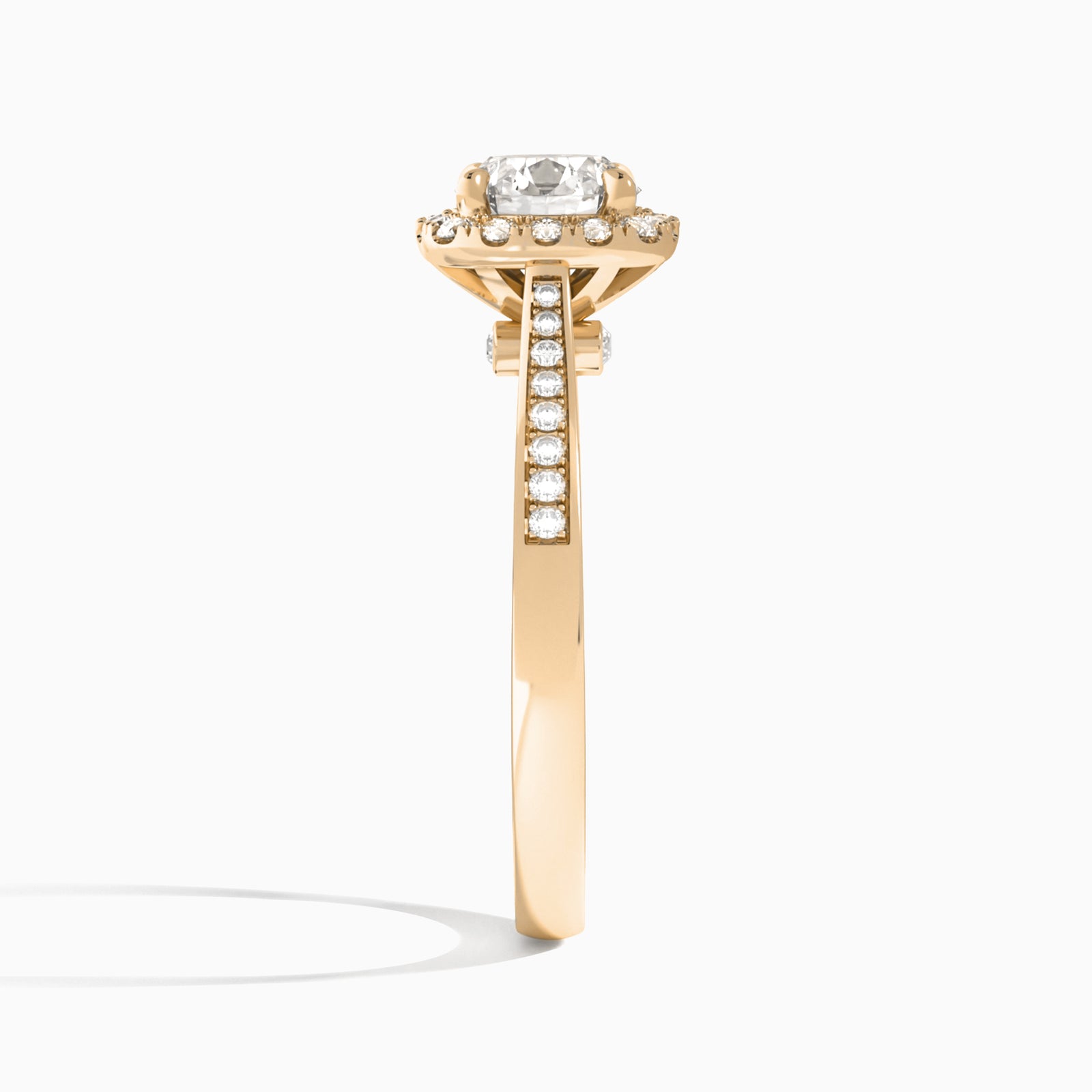 Round Luxe Halo Luna Lab Grown Diamond Engagement Ring In 14K Rose Gold