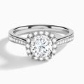 Round Luxe Halo Luna Lab Grown Diamond Engagement Ring In Platinum - Lucenjuri
