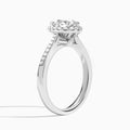 Pear Luxe Halo Luna Lab Diamond Engagement Ring In 14K White Gold, Angle View