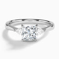 Princess Couture Three Stone Lab Grown Diamond Engagement Ring In Platinum - Lucenjuri