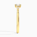 Cushion Perfect Fit Three Stone Lab Diamond Engagement Ring In 14K Yellow Gold, Side View