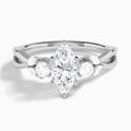 Marquise Willow Three Stone Lab Grown Diamond Engagement Ring In Platinum - Lucenjuri
