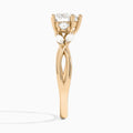 Heart Willow Three Stone Lab Diamond Engagement Ring In 14K Rose Gold, Side View