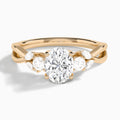 Oval Willow Three Stone Lab Diamond Engagement Ring In 14K Rose Gold - Lucenjuri