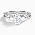 Pear Willow Three Stone Lab Diamond Engagement Ring In 14K White Gold - Lucenjuri