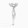 Pear Willow Three Stone Lab Diamond Engagement Ring In 14K White Gold, Side View