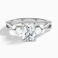 Radiant Willow Three Stone Lab Diamond Engagement Ring In 14K White Gold - Lucenjuri