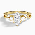 Marquise Willow Three Stone Lab Diamond Engagement Ring In 14K Yellow Gold - Lucenjuri