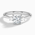 Princess Mona Three Stone Lab Grown Diamond Engagement Ring In Platinum - Lucenjuri