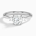 Round Mona Three Stone Lab Grown Diamond Engagement Ring In Platinum - Lucenjuri