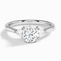 Round Luxe Trillion Cut Three Stone Lab Diamond Engagement Ring In Platinum - Lucenjuri