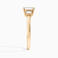 Emerald Hera Three Stone Lab Diamond Engagement Ring In 14K Rose Gold, Side View