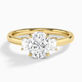 Oval Hera Three Stone Lab Diamond Engagement Ring In 18K Yellow Gold - Lucenjuri