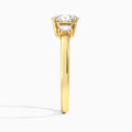 Oval Hera Three Stone Lab Diamond Engagement Ring In 18K Yellow Gold, Side View