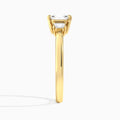 Radiant Hera Three Stone Lab Diamond Engagement Ring In 18K Yellow Gold, Side View