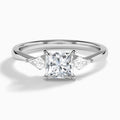 Princess Luxe Ciana Three Stone Lab Diamond Engagement Ring In Platinum - Lucenjuri